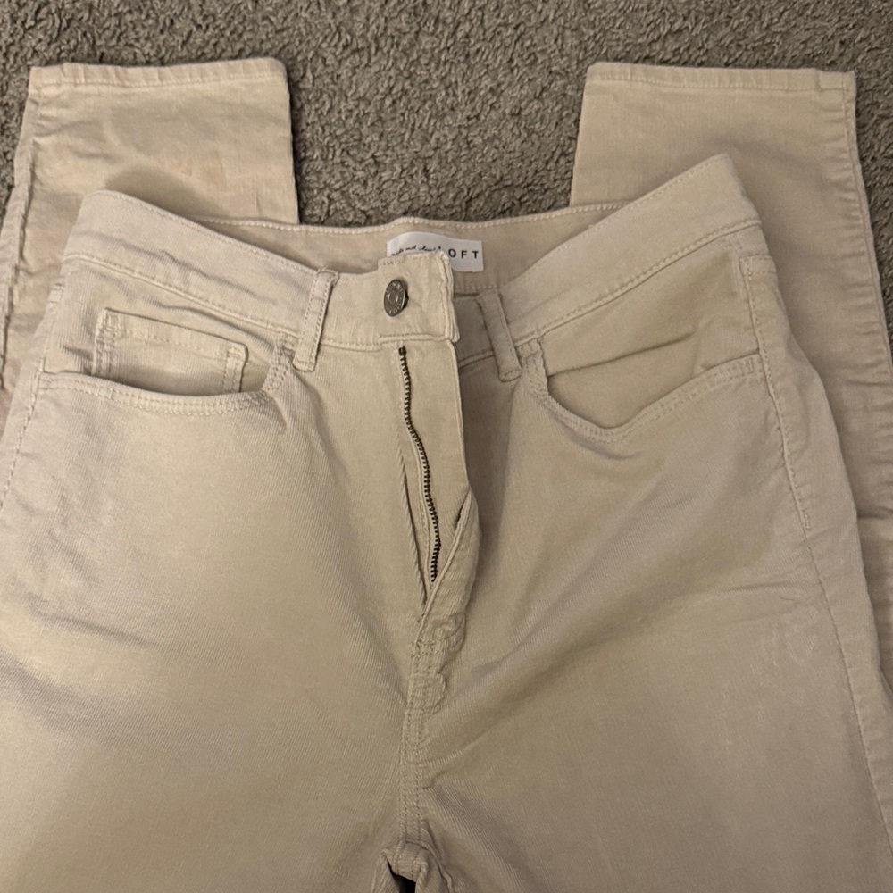 Women's Cream Corduroy Pants - Picture 4 of 11